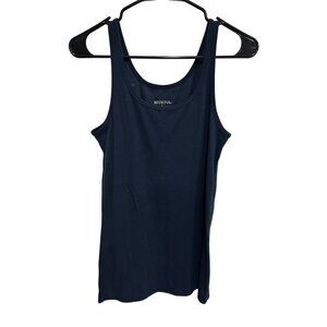 Merona Womens Large Navy Blue Ribbed Tank Top Athleisure Layered Y2K 90s